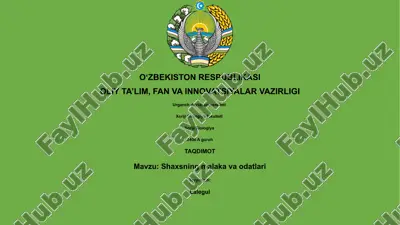 shaxsning malaka va odatlari — PPTX