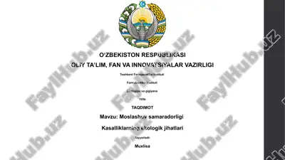 kasalliklarga moslashuv samaradorligi — PPTX