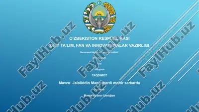 jaloliddin manguberdi mohir sarkarda — PPTX