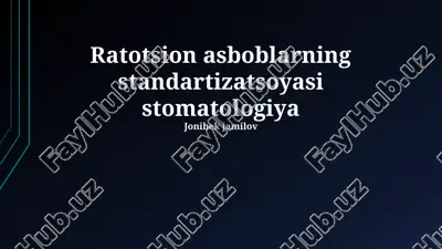 standartlashtirilgan aylanma asboblar stomatologiyasi — PPTX