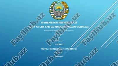sivilizatsiya va madaniyat — PPTX
