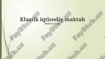 klastik iqtisodiy maktab — PPTX