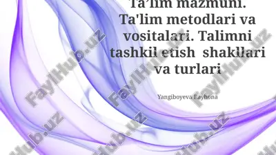 ta'lim mazmuni — PPTX