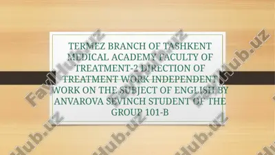 independent work on the subject of english — PPTX