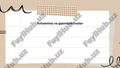 avitaminoz va gipovitaminozlar — PPTX