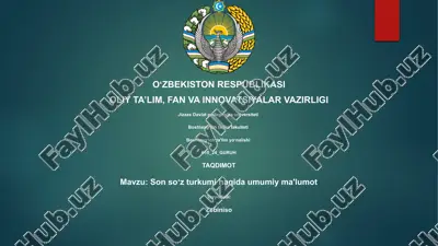 son soʻz turkumi haqida umumiy ma'lumot — PPTX