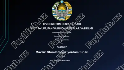 stomatologik yordam turlari — PPTX