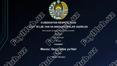 quyi nafas yoʻllari — PPTX