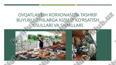 oziq-ovqat va ichimliklar sanoati — PPTX