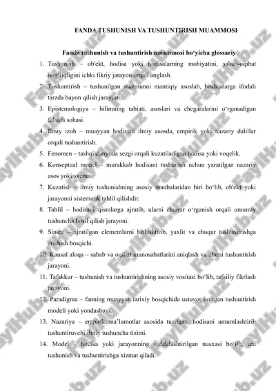 fanda tushunish va tushuntirish muammosi — DOCX