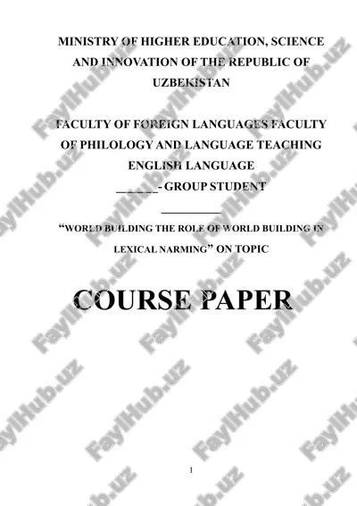 "world building the role of world building in lexical narming" — DOCX