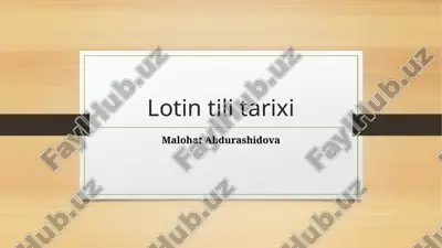 lotin tilining tarixi — PPTX