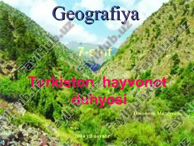 turkiston hayvonot duhyosi — PPT