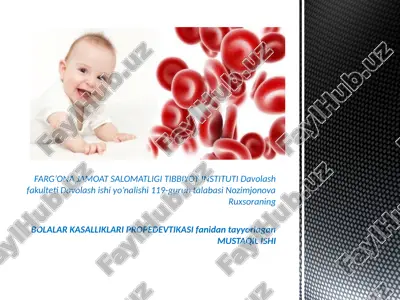 aplastik anemiya: alomatlar va davolash — PPTX