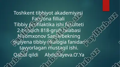 kasalxona ichki infektsiyalari — PPTX