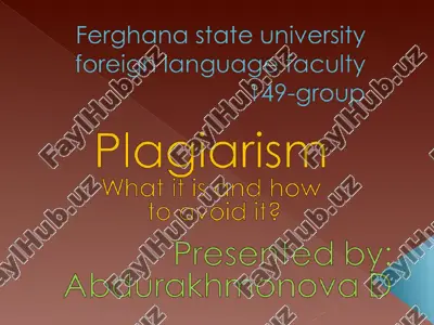 plagiarism and copyright presentation — PPT