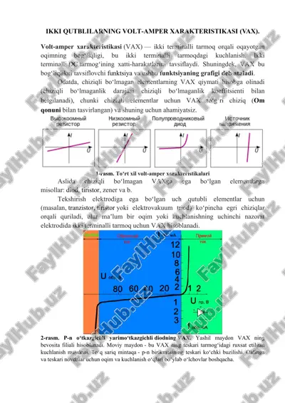 volt-amper xarakteristikasi (vax) — DOCX
