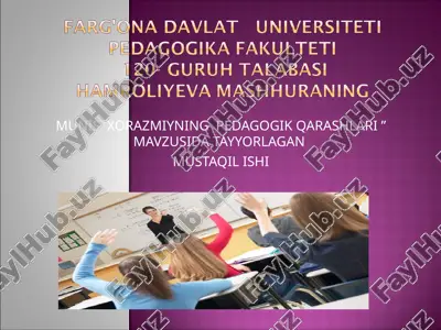 munis xorazmiyning pedagogik qarashlari — PPT