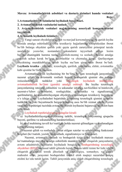 avtomatlashtirish asboblari va dasturiy tizimlari — DOCX