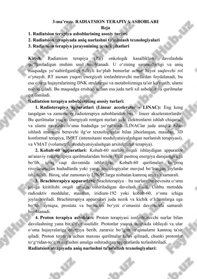radiatsion terapiya asboblar — DOCX