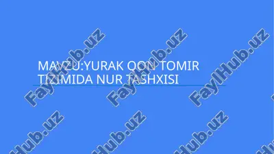 yurak qon tomir tizimida nur tashxisi — PPTX