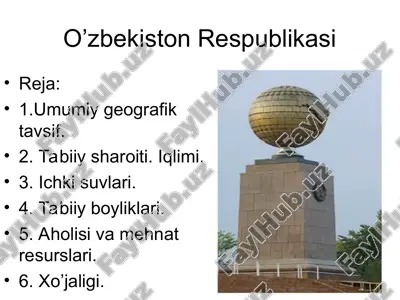 o’zbekiston respublikasi — PPT