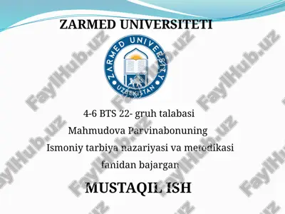 ismoniy tarbiya nazariyasi va metodikasi — PPTX
