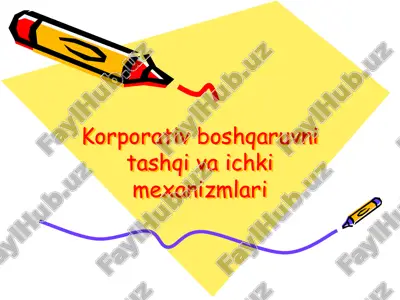 korporativ boshqaruvni tashqi va ichki kimexanizmlari — PPTX