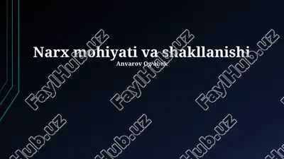 narx mohiyati va shakllanishi — PPTX