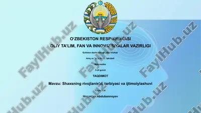 shaxsning rivojlanishi — PPTX