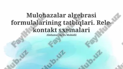 takliflar algebrasining qo'llanilishi — PPTX