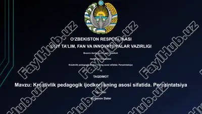 kreativlik pedagogik ijodkorlikning asosi sifatida. perezintatsiya — PPTX