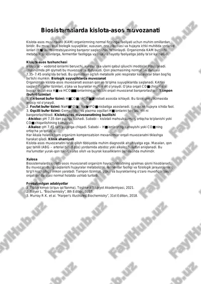 biosistemalarda kislota-asos muvozanati — PDF