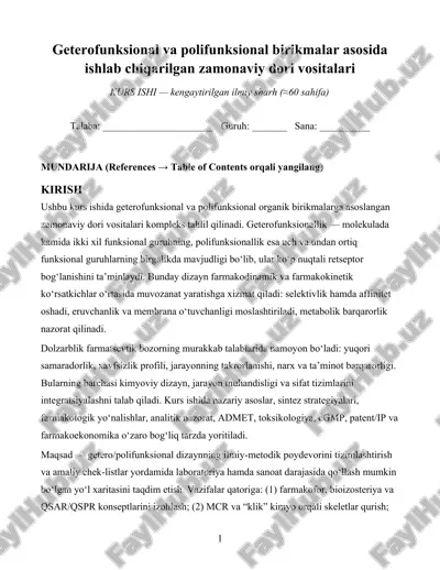 zamonaviy dori vositalari — DOCX