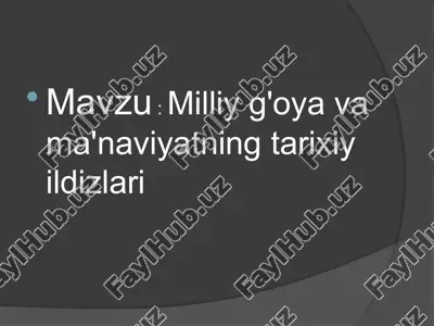 ma’naviyatning tarixiy ildizlari — PPTX