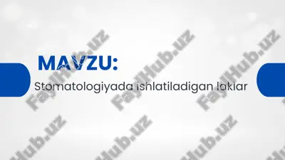 stomatologiyada ishlatiladigan laklar — PDF