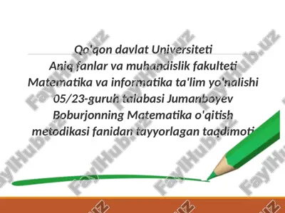 matematika o'qitish metodikasi — PPTX