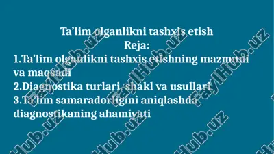 ta’lim olganlikni tashxis etish — PPTX