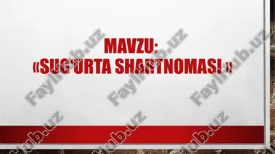 sug‘urta shartnomasi — PPTX