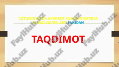 zamonaviy biznesdagi bigdata xususiyatlari va roli. — PPTX