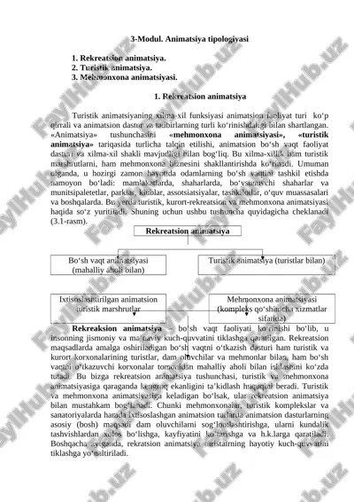 animatsiya tipologiyasi rekreatsion animatsiya — PDF