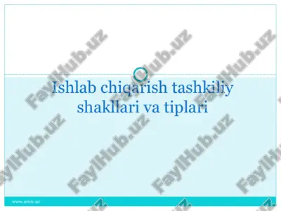 ishlab chiqarish tashkiliy shakllari va tiplari — PPTX