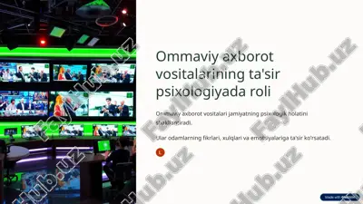 ommaviy axborot vositalarining ta'sir psixologiyada roli — PPTX