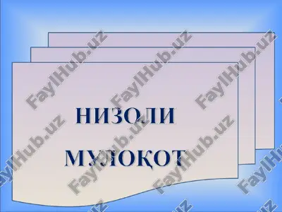 nizoli muloqot — PPT