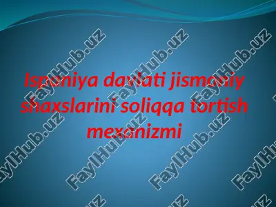 ispaniya davlati jismoniy shaxslarini soliqqa tortish mexanizmi — PPTX
