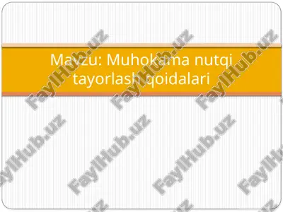 muhokama nutqi tayorlash qoidalari — PPTX