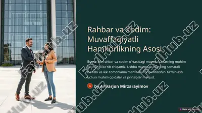 rahbar va xodim: muvaffaqiyatli hamkorlikning asosi — PPTX