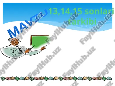 13,14,15 sonlari tarkibi — PPTX