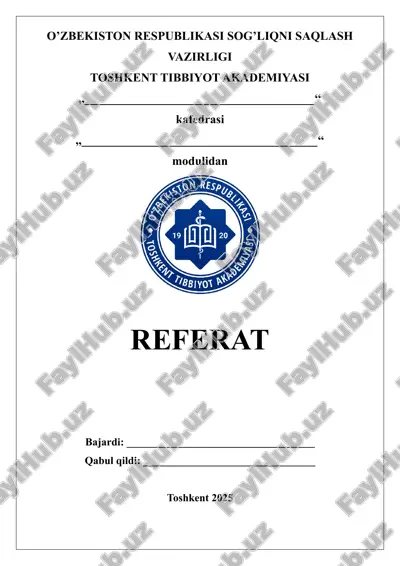 shifokor va bemor muloqotining psixologik xususiyatlari. referat 10 bet. — DOC