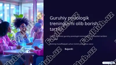 guruhiy psixologik treninglarni olib borish tartibi — PPTX